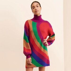 Farm Rio Colorful Heart Sweaterdress